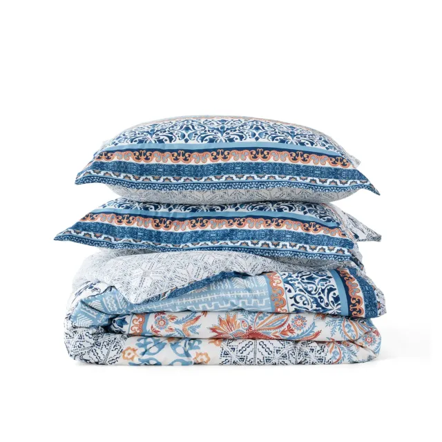Bedsure PureWoven 100% Cotton Patterned Duvet Cover Set copripiumino