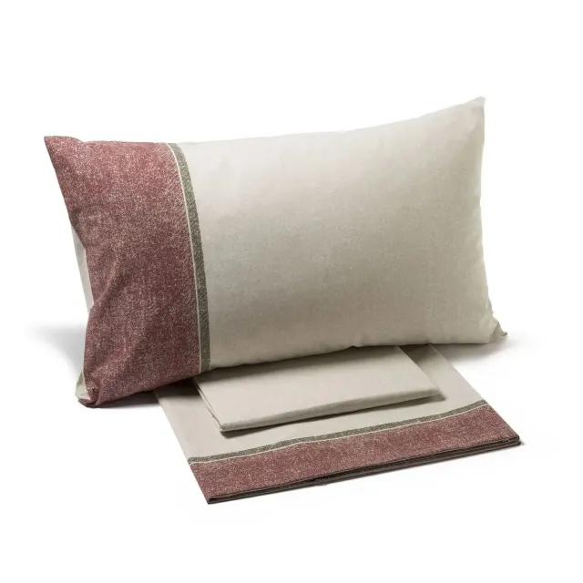 Caleffi Completo Lenzuola Matrimoniale Cotone Tortora 4 Pezzi