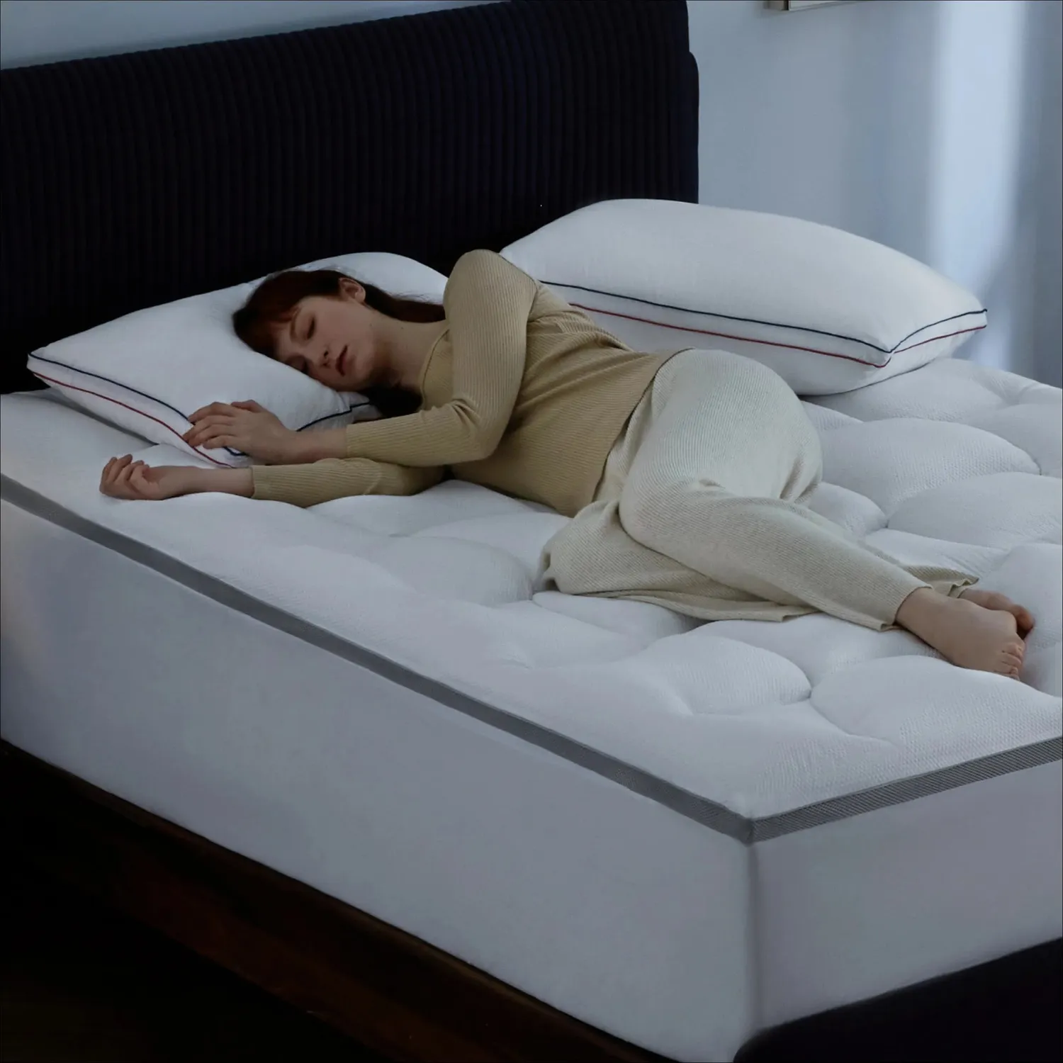 Bedsure Waterproof Mattress Topper coprimaterasso bianco