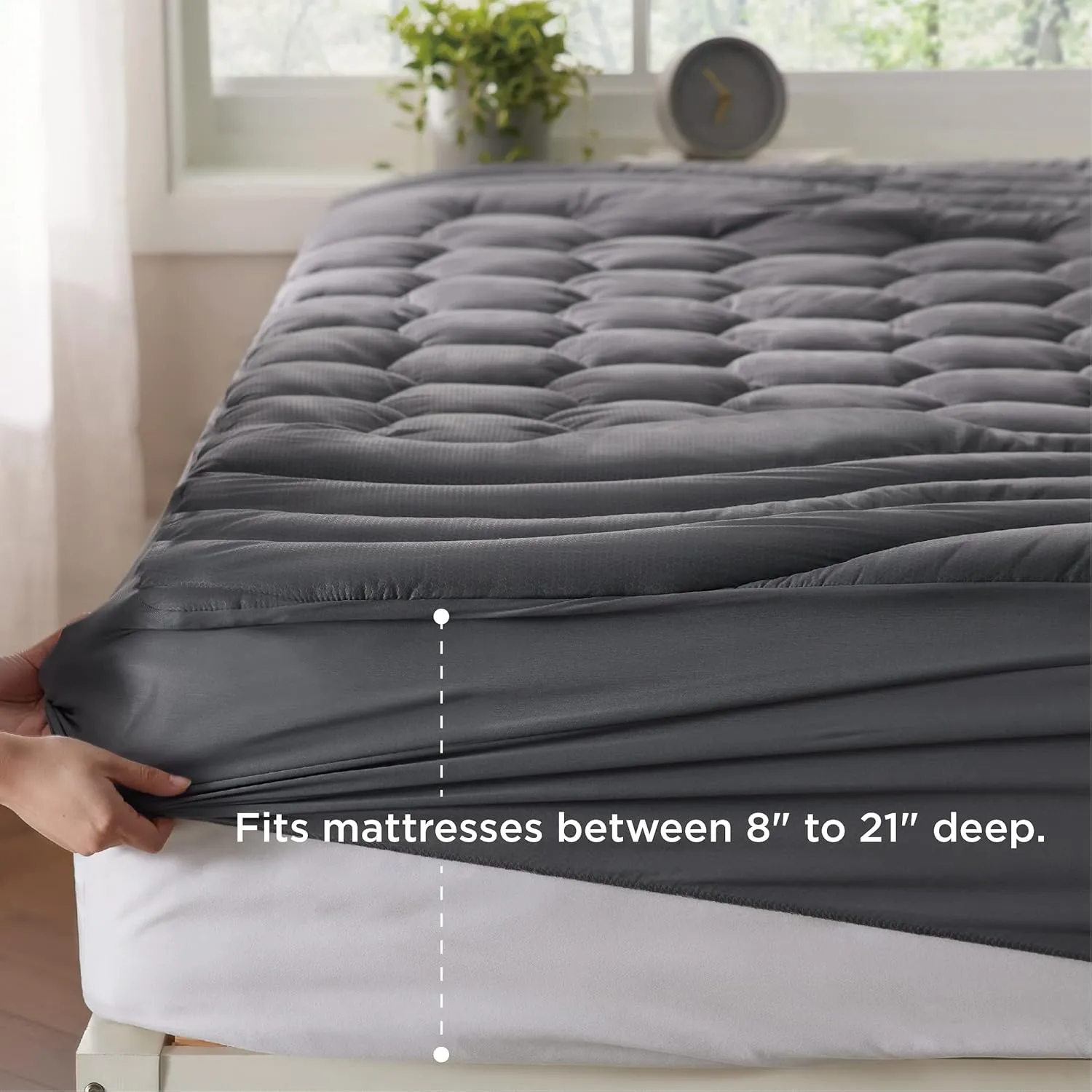 Bedsure Three-Zone Quilted Mattress Pad coprimaterasso