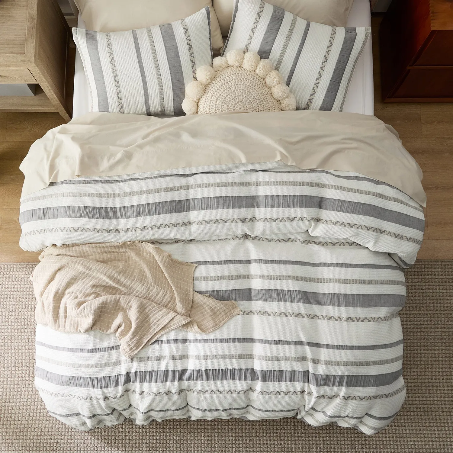 Bedsure PureWoven copripiumino cotone waffle