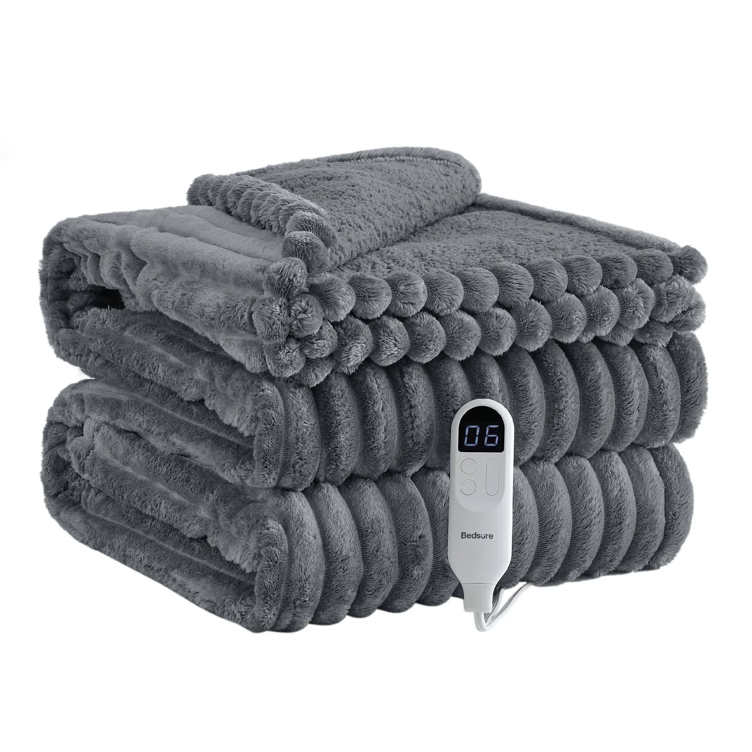Bedsure Solid Flannel Heated Blanket coperta elettrica