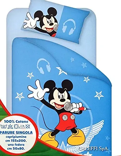 Caleffi Disney Mickey MUSIC copripiumino una piazza cotone