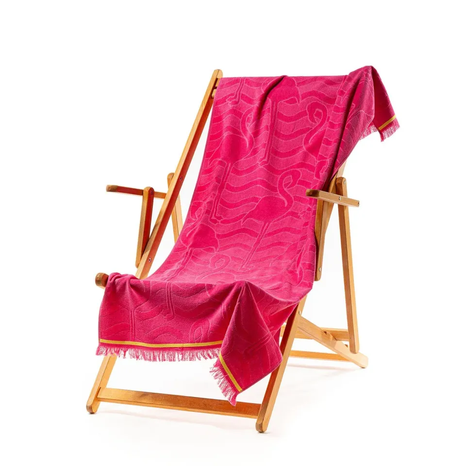 Caleffi Flamingo telo mare in cotone