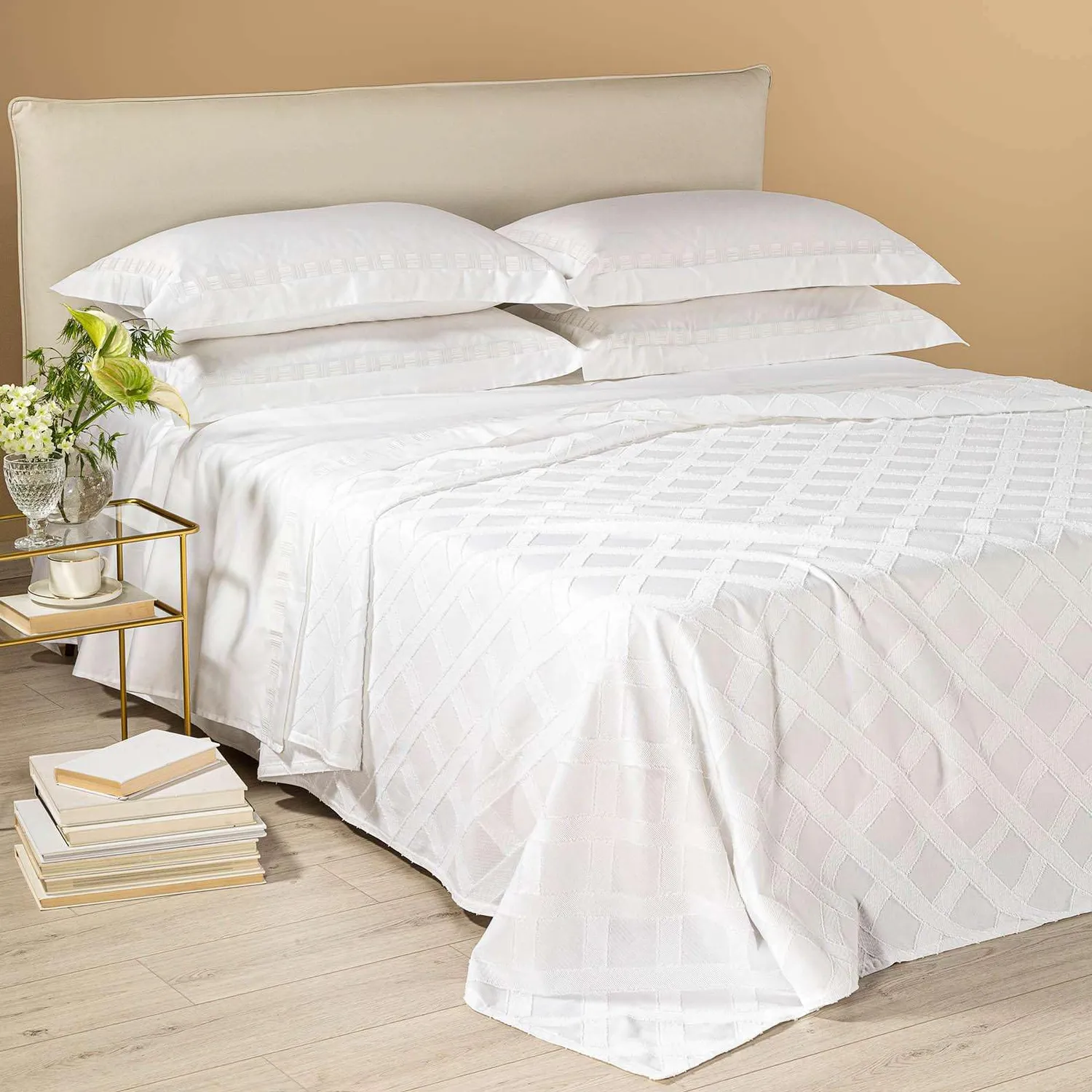 Caleffi Levante copriletto estivo in cotone raso jacquard