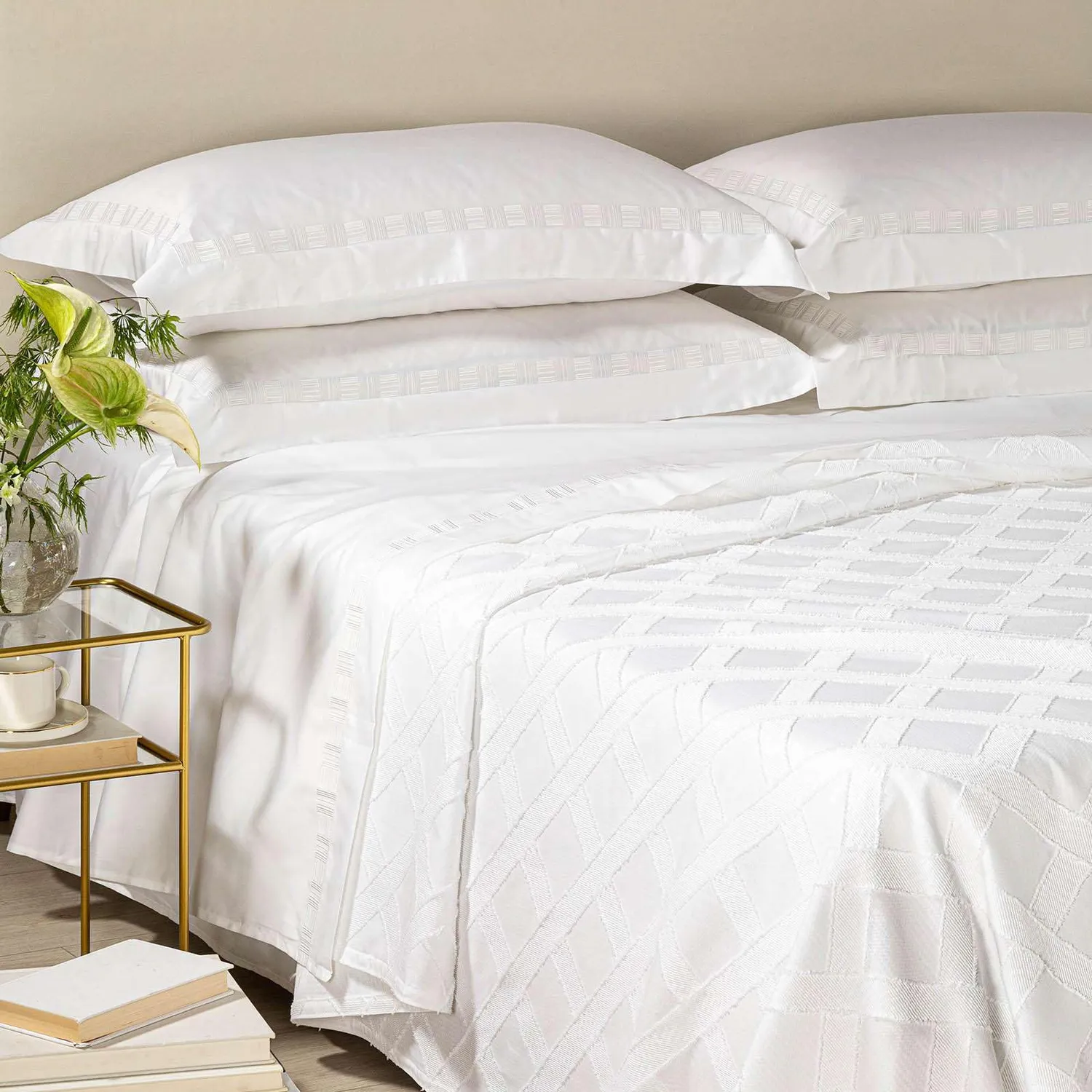 Caleffi Levante copriletto estivo in cotone raso jacquard