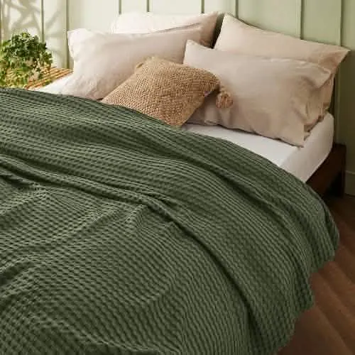 Bedsure PureWoven Waffle coperta in bamboo traspirante