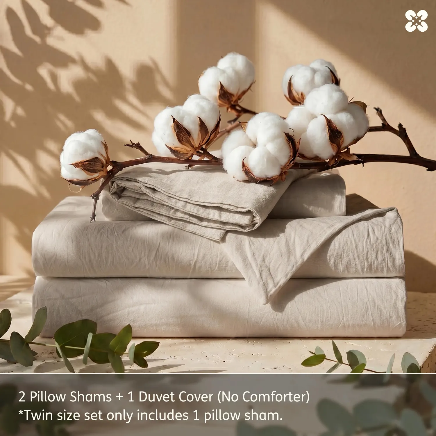 Bedsure PureWoven Washed Cotton Duvet Cover Set copripiumino