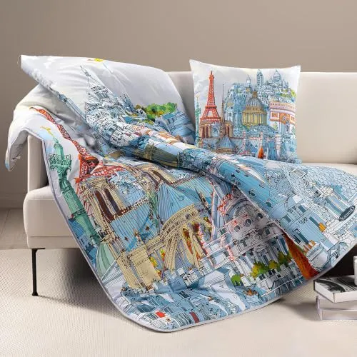 Caleffi Paris scaldotto plaid imbottito 130x170 cm cotone