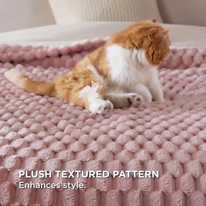 Bedsure Textured Bubble Flannel Fleece Blanket coperta
