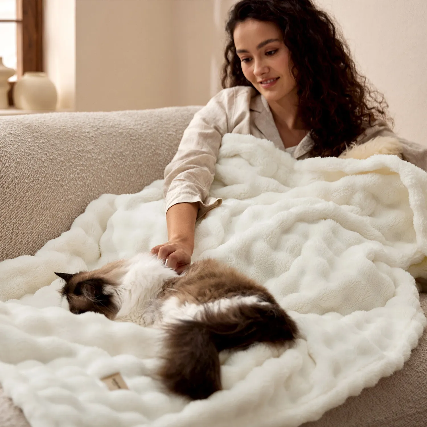 Bedsure Cloud Bubble coperta plaid in pile