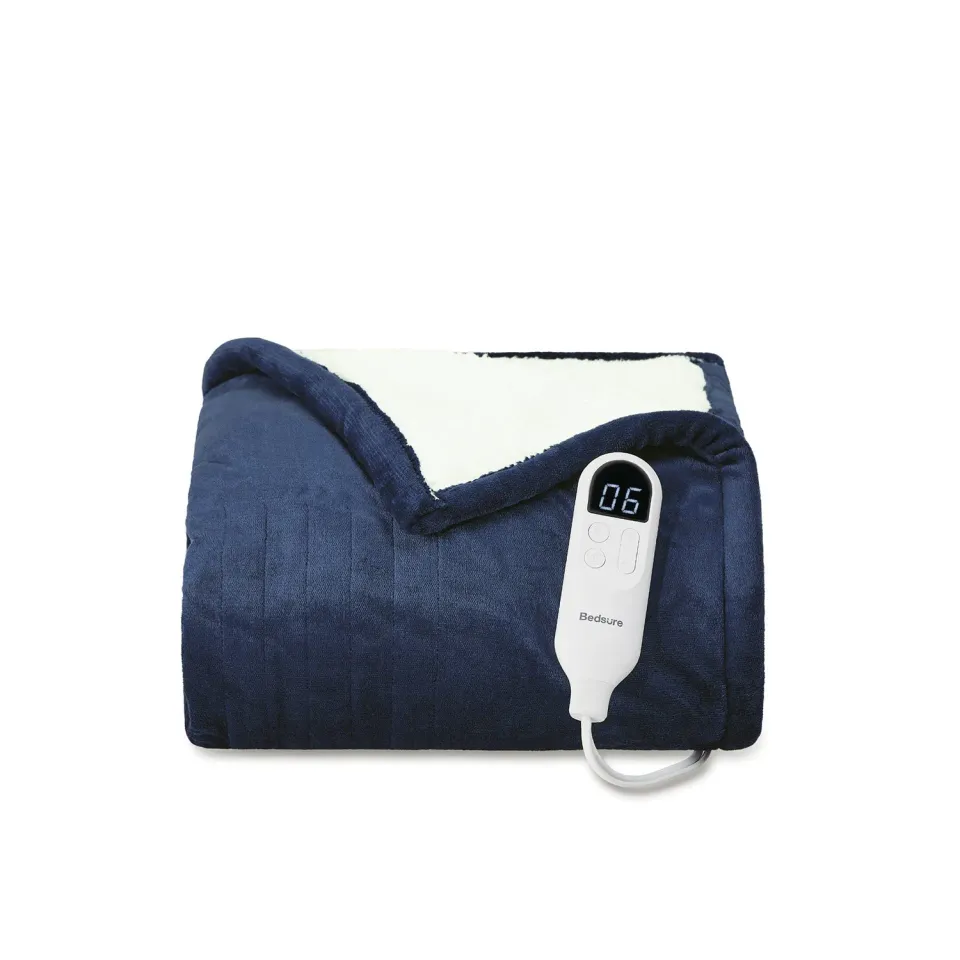 Bedsure Solid Flannel Heated Blanket coperta elettrica