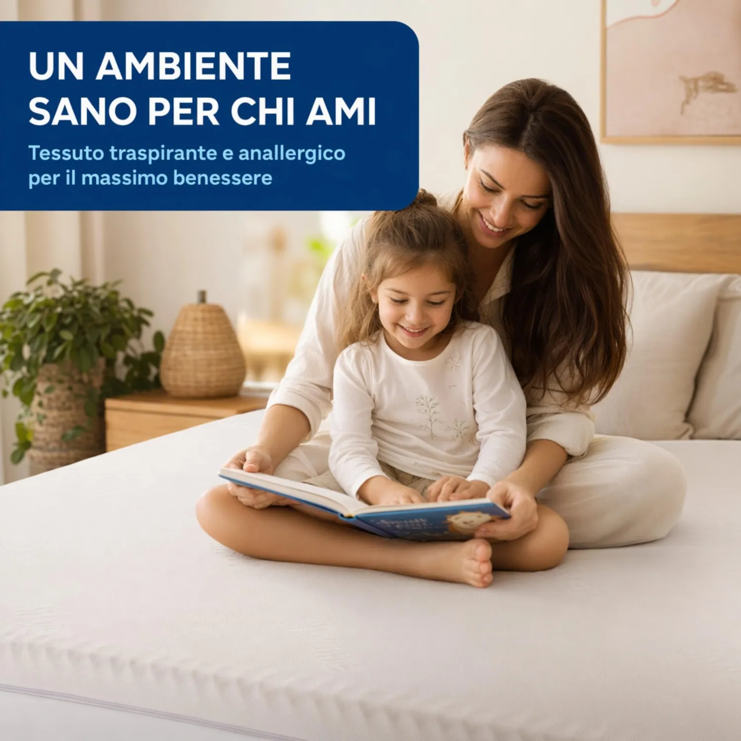 Caleffi Topper Memory Foam Sfoderabile Antibatterico