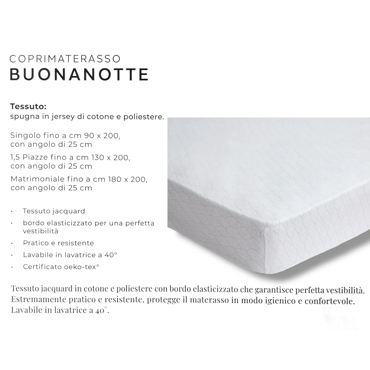 Caleffi Buonanotte Coprimaterasso Jersey Traspirante