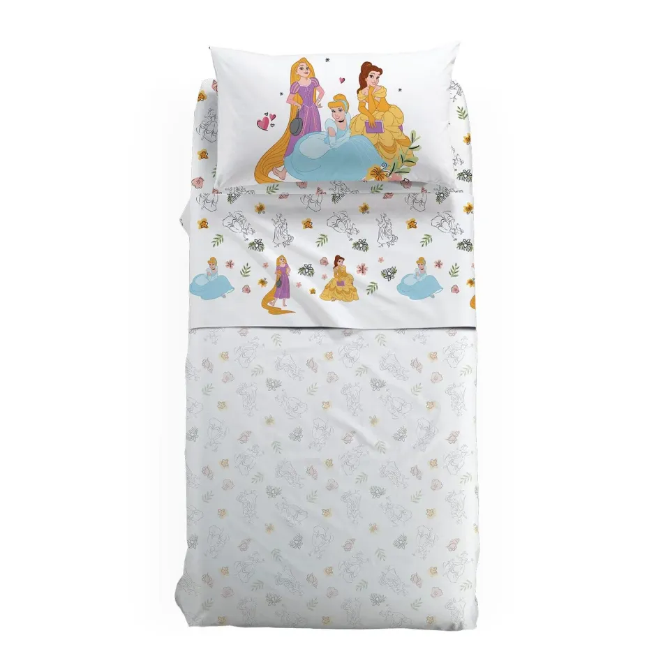 Caleffi Disney Princess completo lenzuola singolo 100% cotone