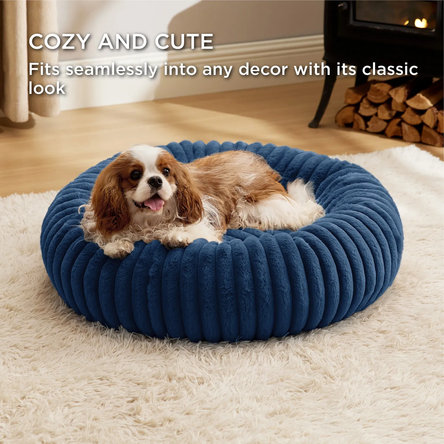Bedsure ComfyFleece Donut cuccia cane in pelliccia sintetica