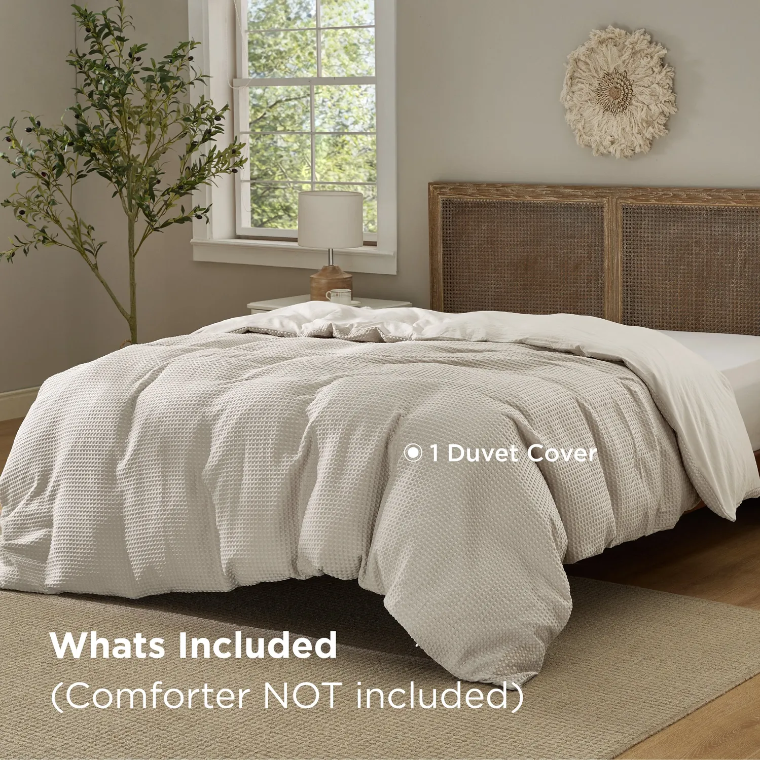 Bedsure Modern Waffle Weave Textured Duvet Cover copripiumino