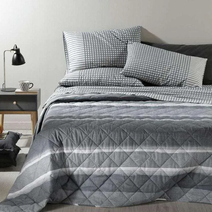 Caleffi Denim 18774 copriletto singolo grigio cotone