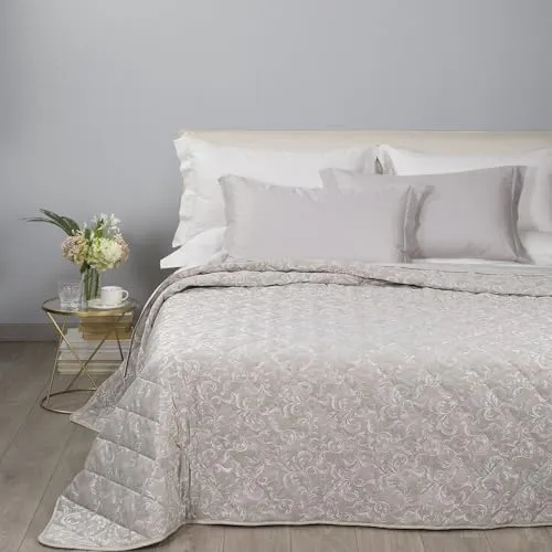 Caleffi Iris Copriletto Primaverile Matrimoniale Raso Jacquard