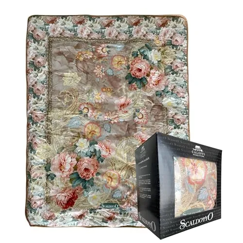 Caleffi Scaldotto Flora plaid 130x170 cm oro in cotone