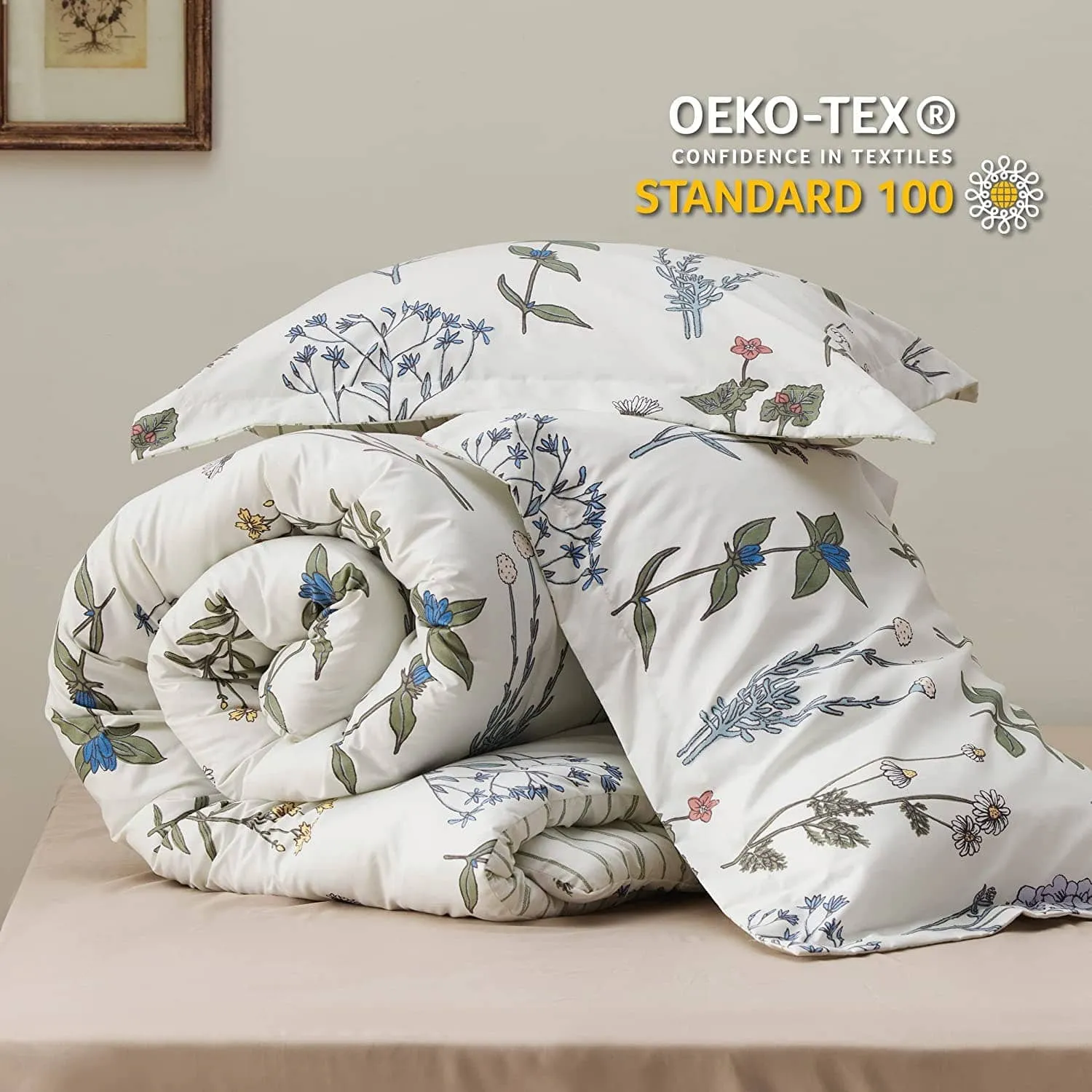 Bedsure Botanical Set Piumone Floreale in Microfibra