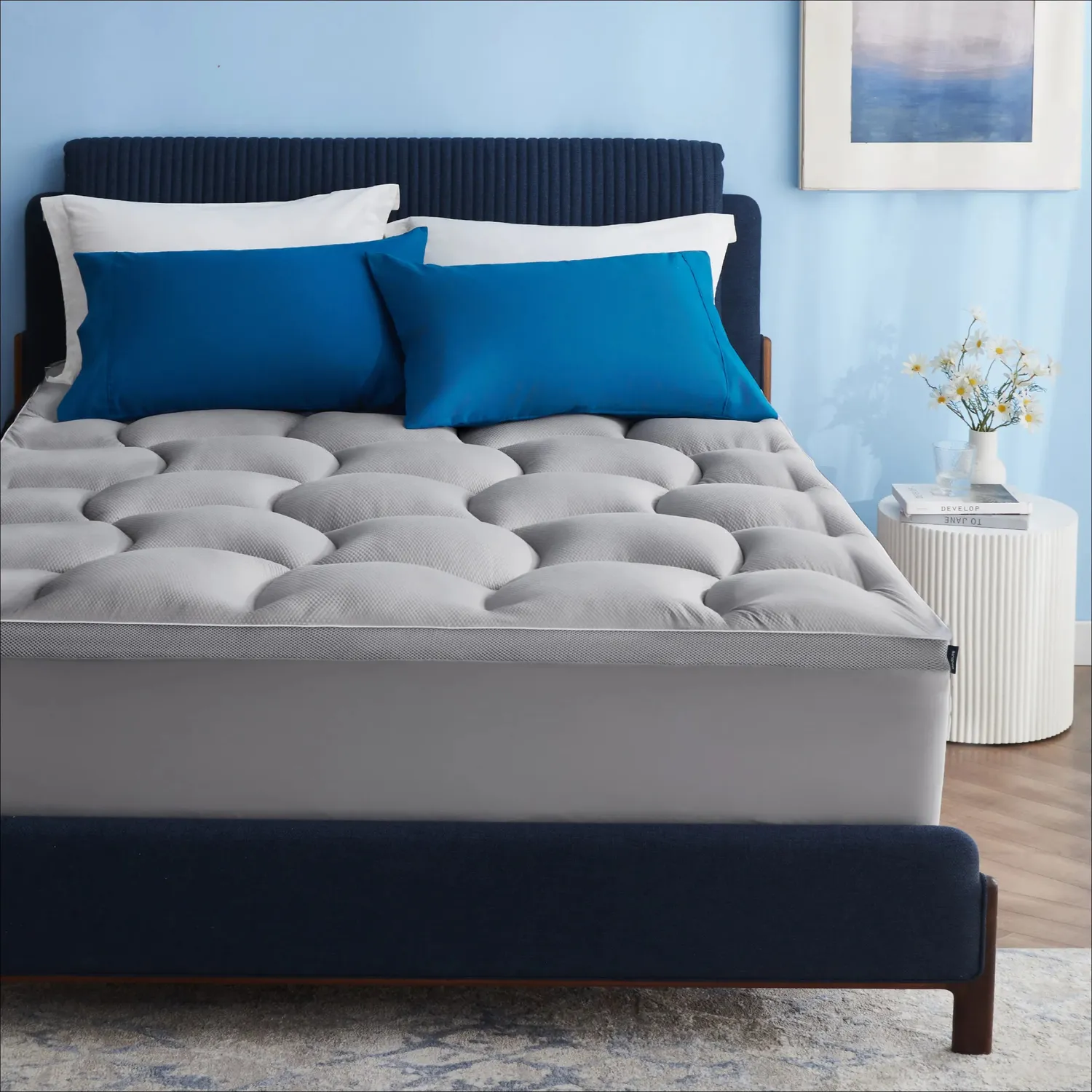 Bedsure Waterproof Mattress Topper coprimaterasso bianco