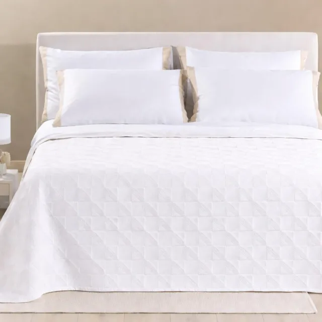 Caleffi Prima Natura Rapallo copriletto matrimoniale Bianco 260x260 cm jacquard