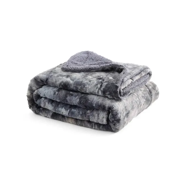 Bedsure Faux Fur Sherpa Plaid Doppio Lato Morbido
