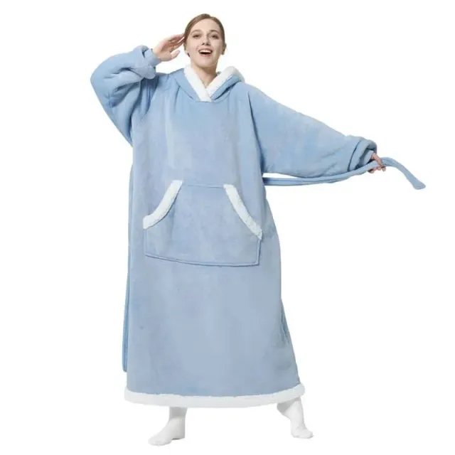 Bedsure Sherpa Fleece Blanket Hoodie felpa coperta calda