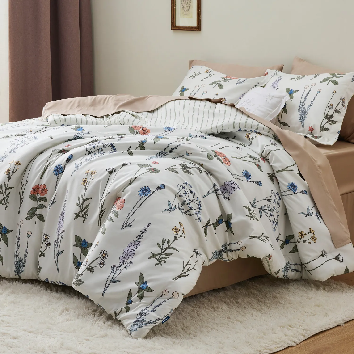 Bedsure Collections Retro Botanical set piumone fantasia