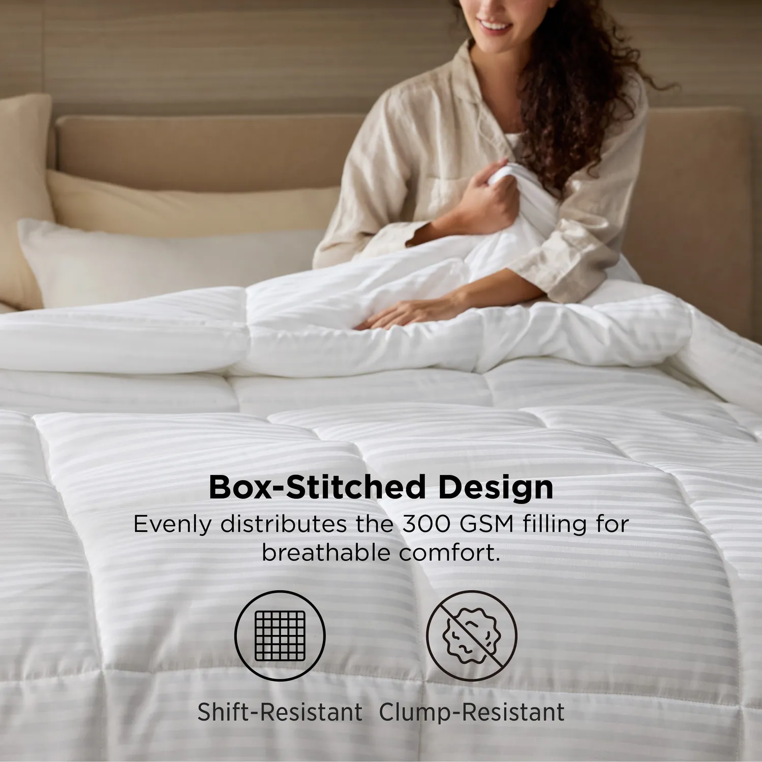 Bedsure All-Season Striped Comforter piumone righe leggero