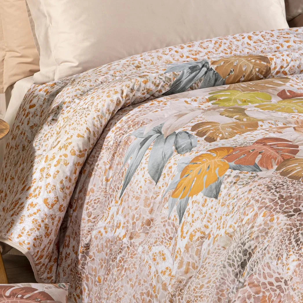 Caleffi Gran Scaldotto Leopard Garden Plaid Matrimoniale