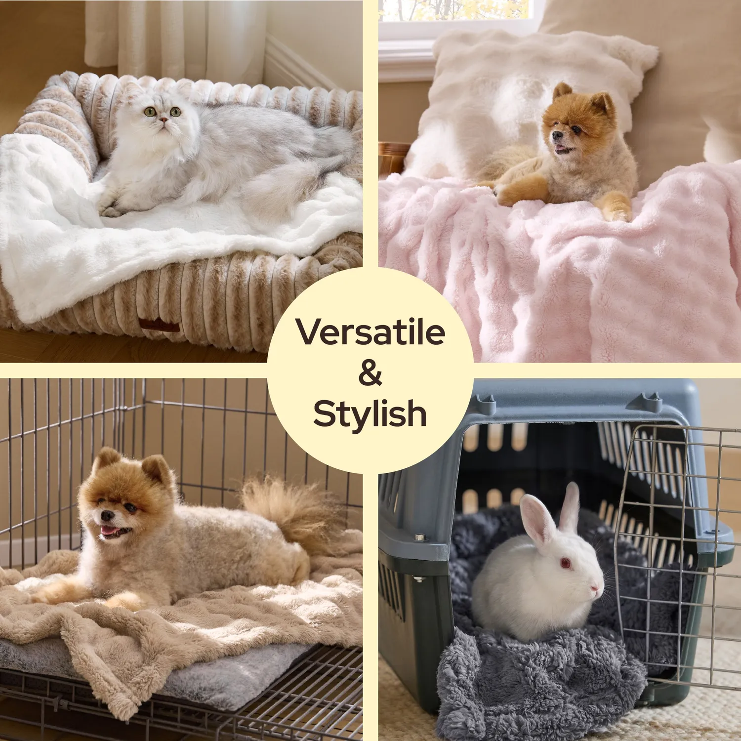 Bedsure Comfy Pet Bubble Fleece coperta animali 3pz