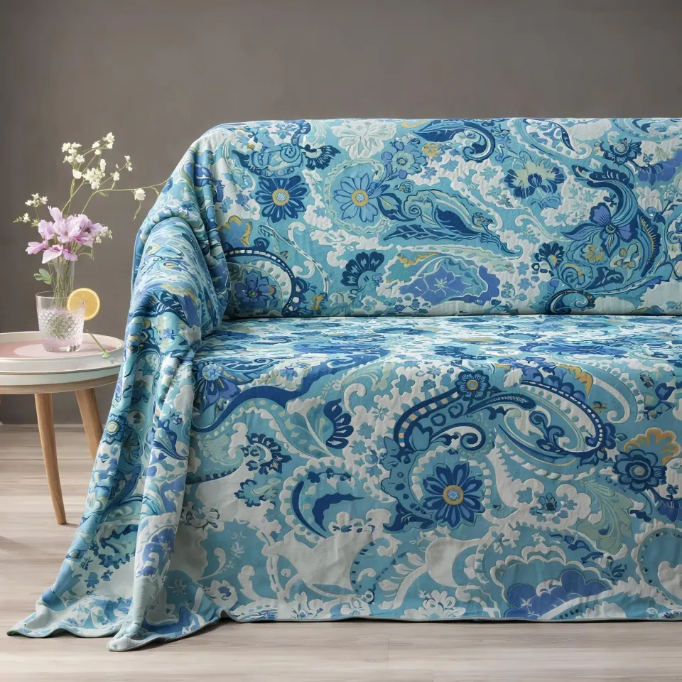 Caleffi Grandecor Laos telo arredo Anice 270x270 cm in cotone