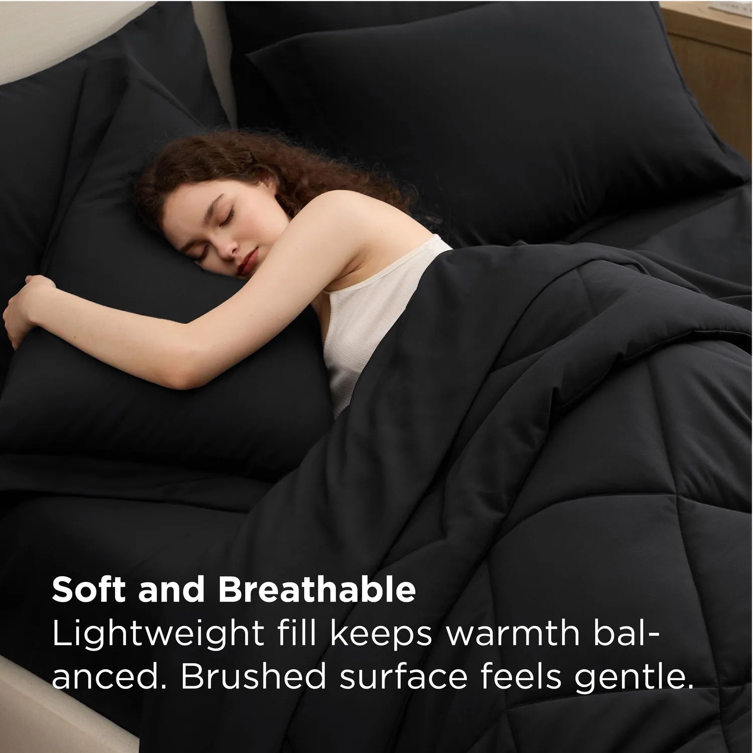 Bedsure Diamond Quilted Bed-in-a-bag set letto nero