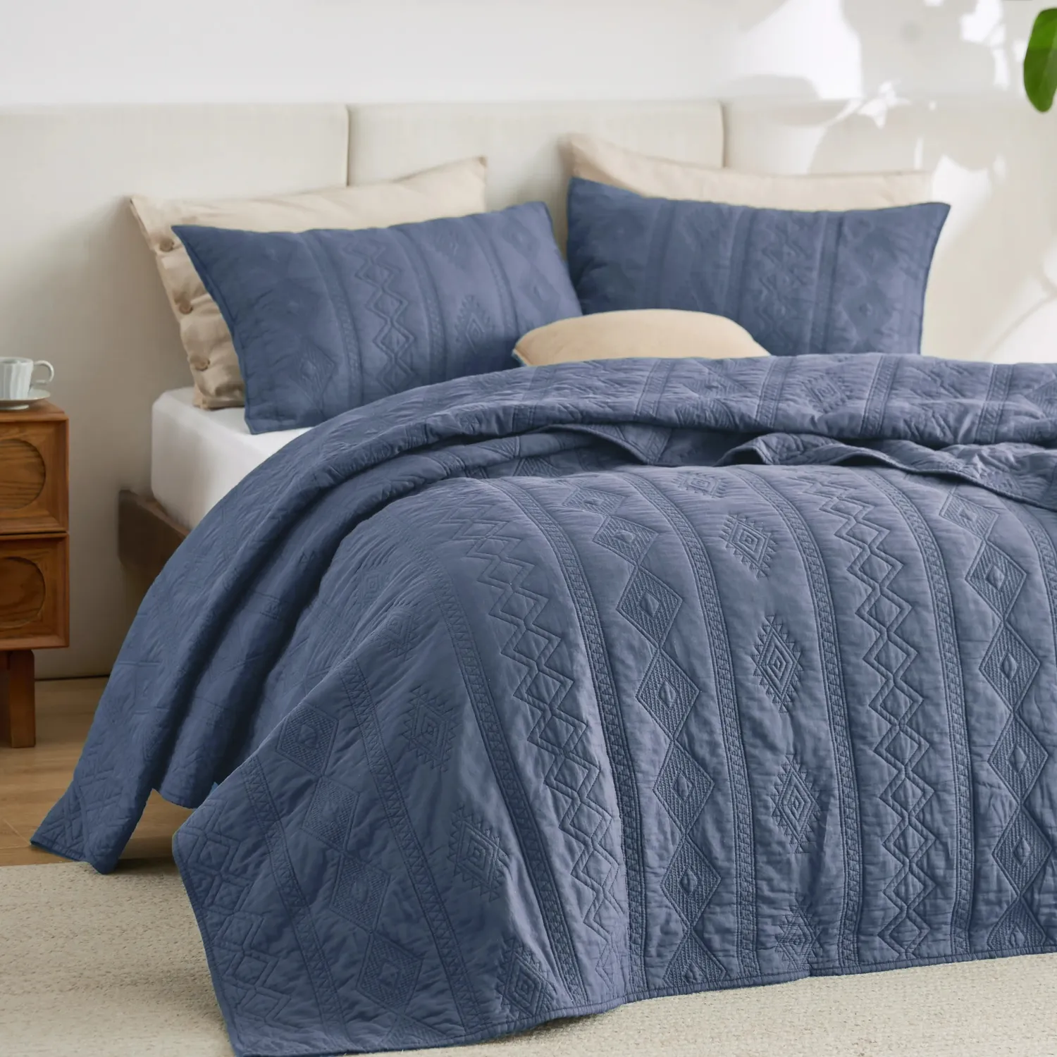 Bedsure PureWoven™ Voile Cotton Quilt Set trapunta