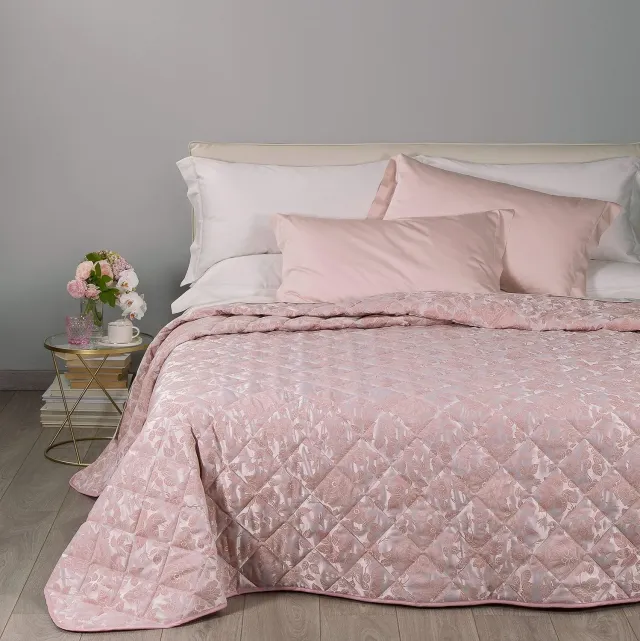 Caleffi Floral copriletto matrimoniale raso jacquard anallergico