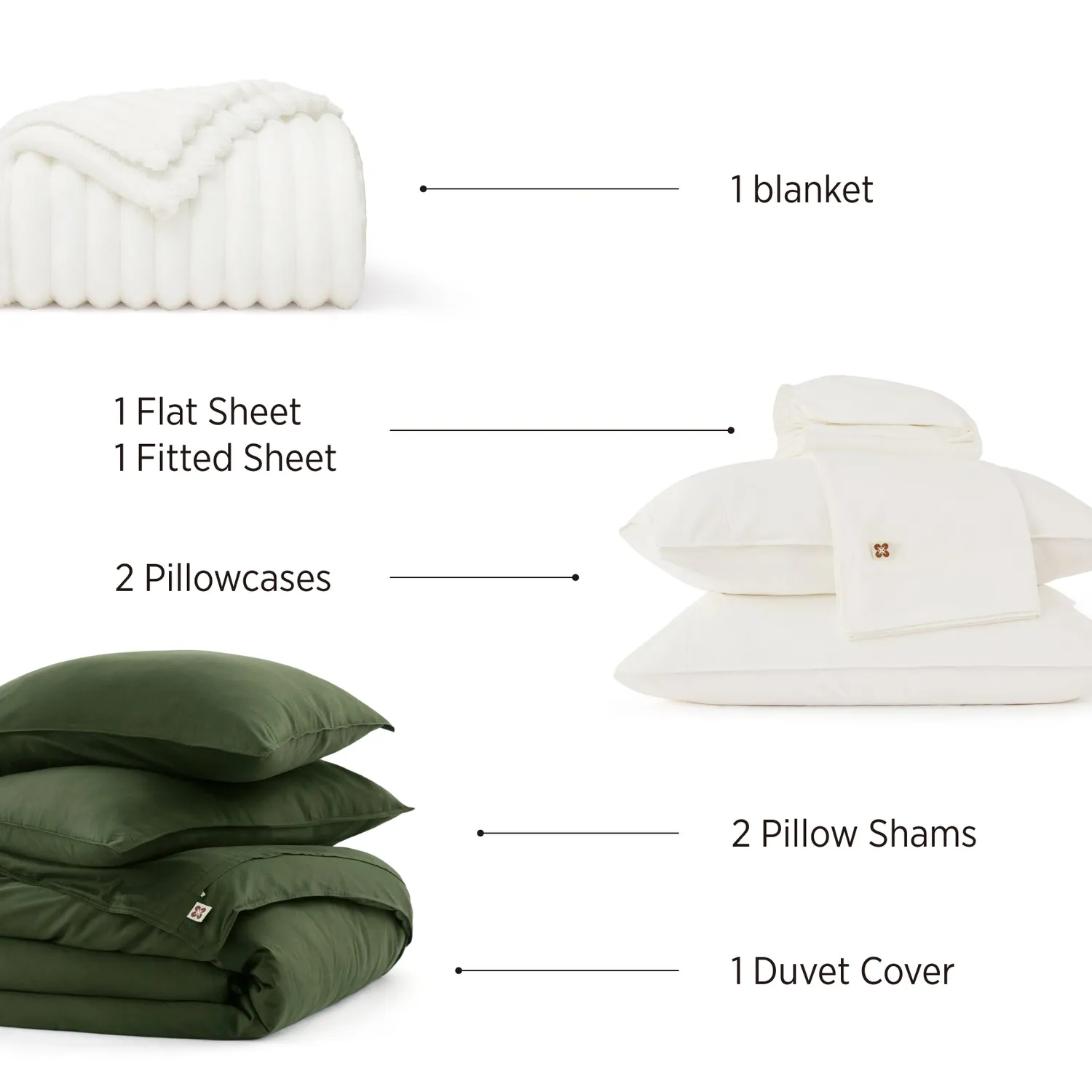 Bedsure PureWoven Modern Cozy Bundle Parure Cotone Bio