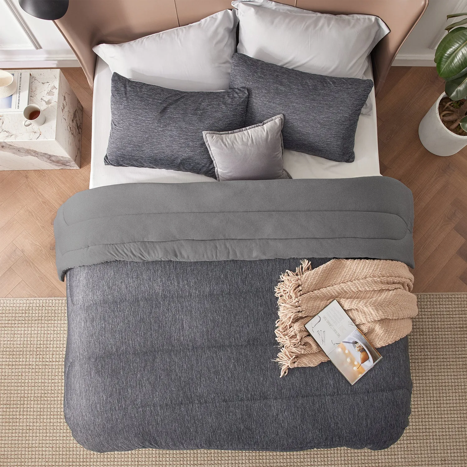 Bedsure Essentials Reversible Warm and Cooling Comforter Set piumone