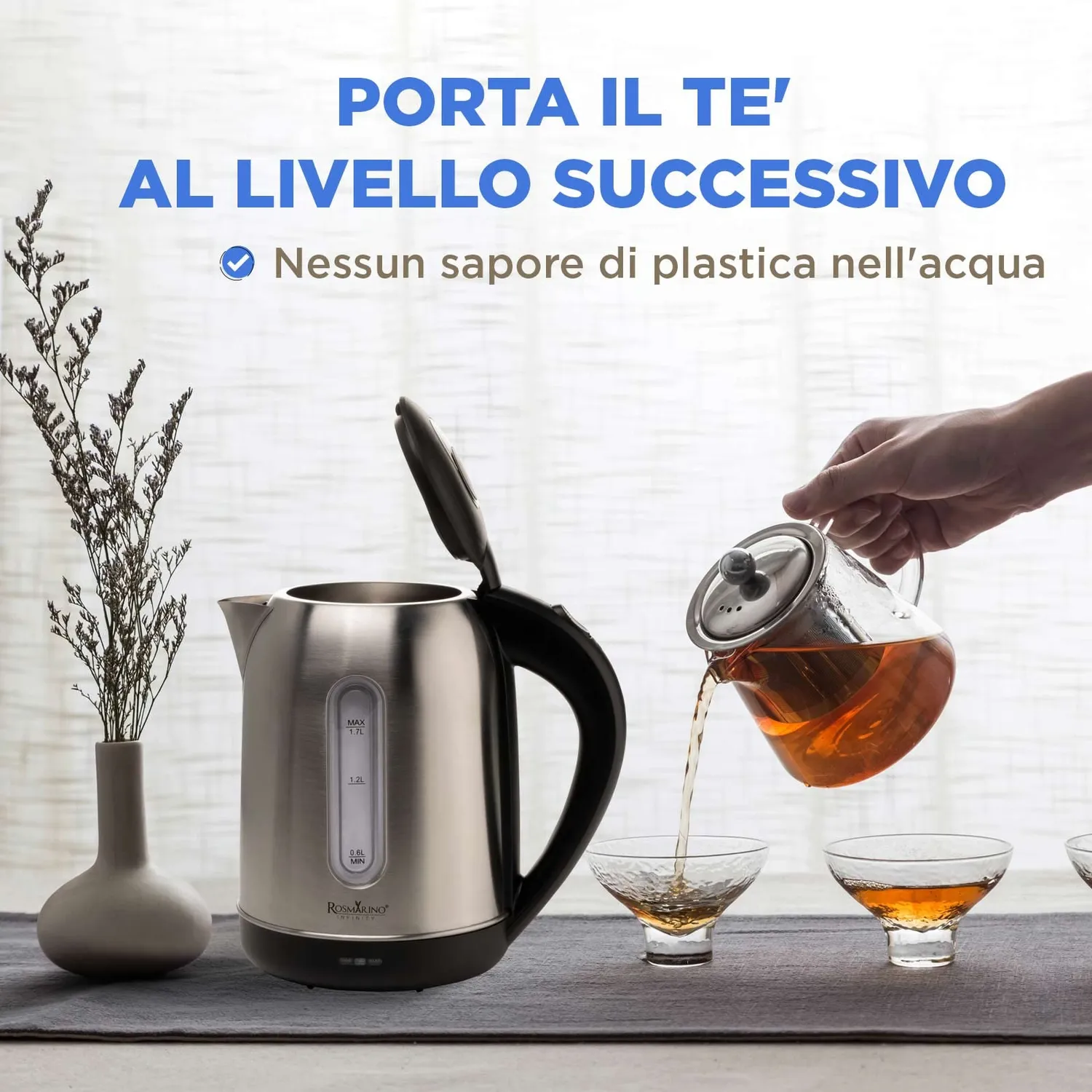 Vitapur Infinity bollitore elettrico 1,7L acciaio inox
