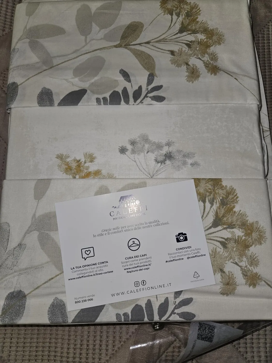 Caleffi completo lenzuola matrimoniali cotone