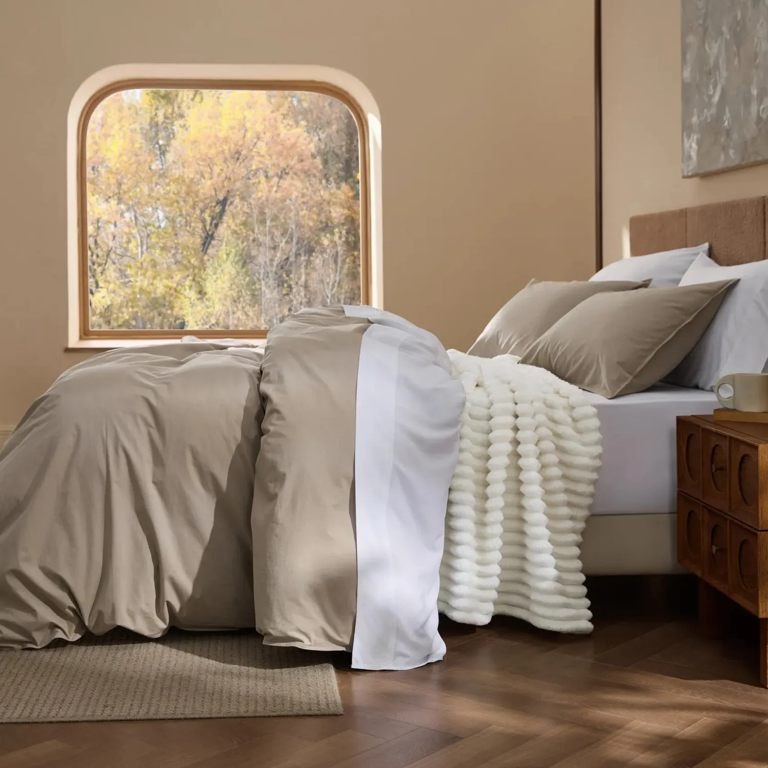Bedsure Slub Cotton Modern Cozy Bundle biancheria cotone