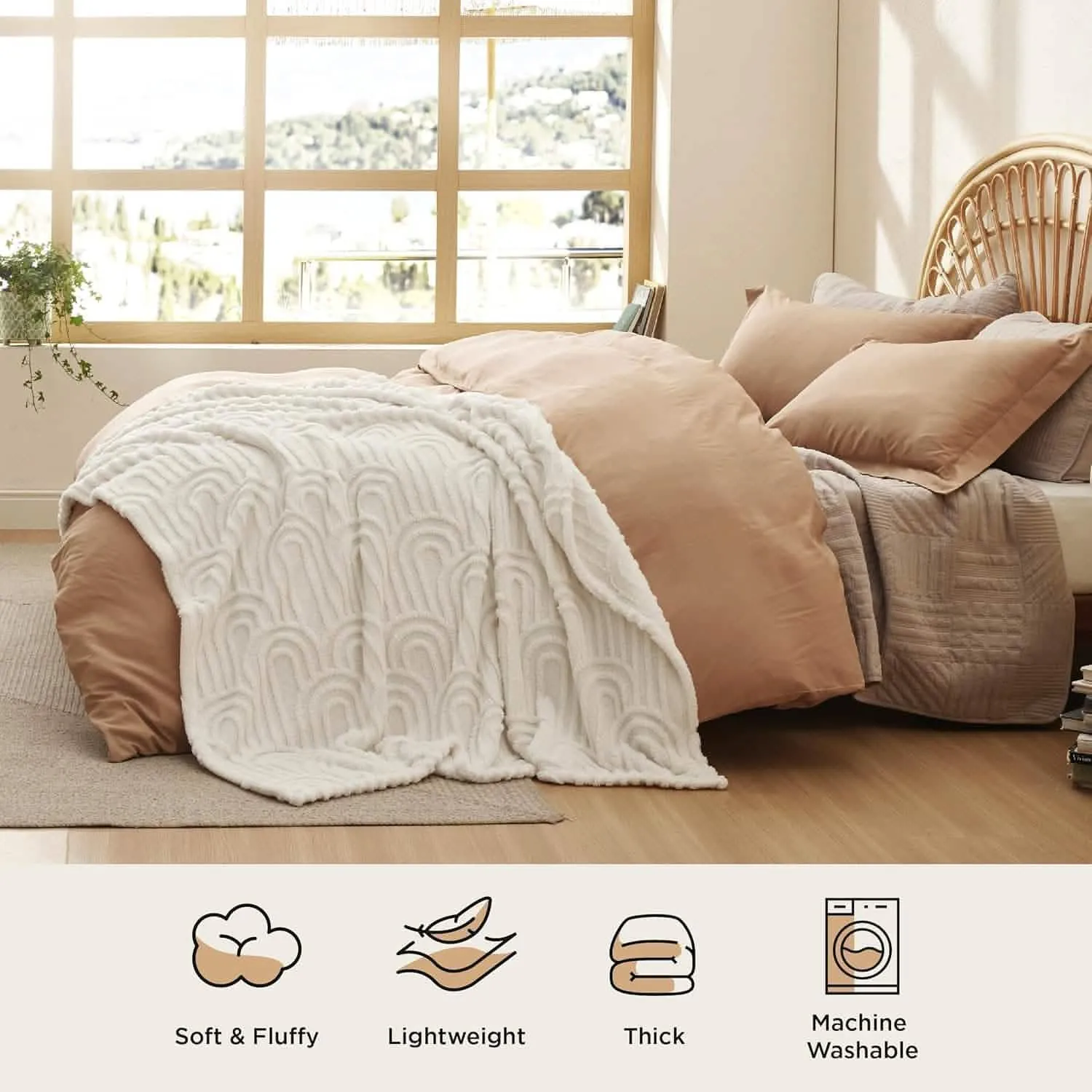 Bedsure Arch coperta sherpa jacquard