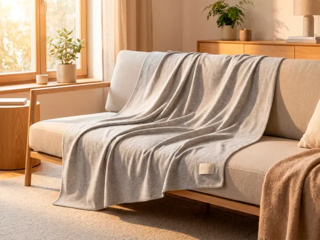 Daunex Nature coperta in fibra di bamboo tinta unita