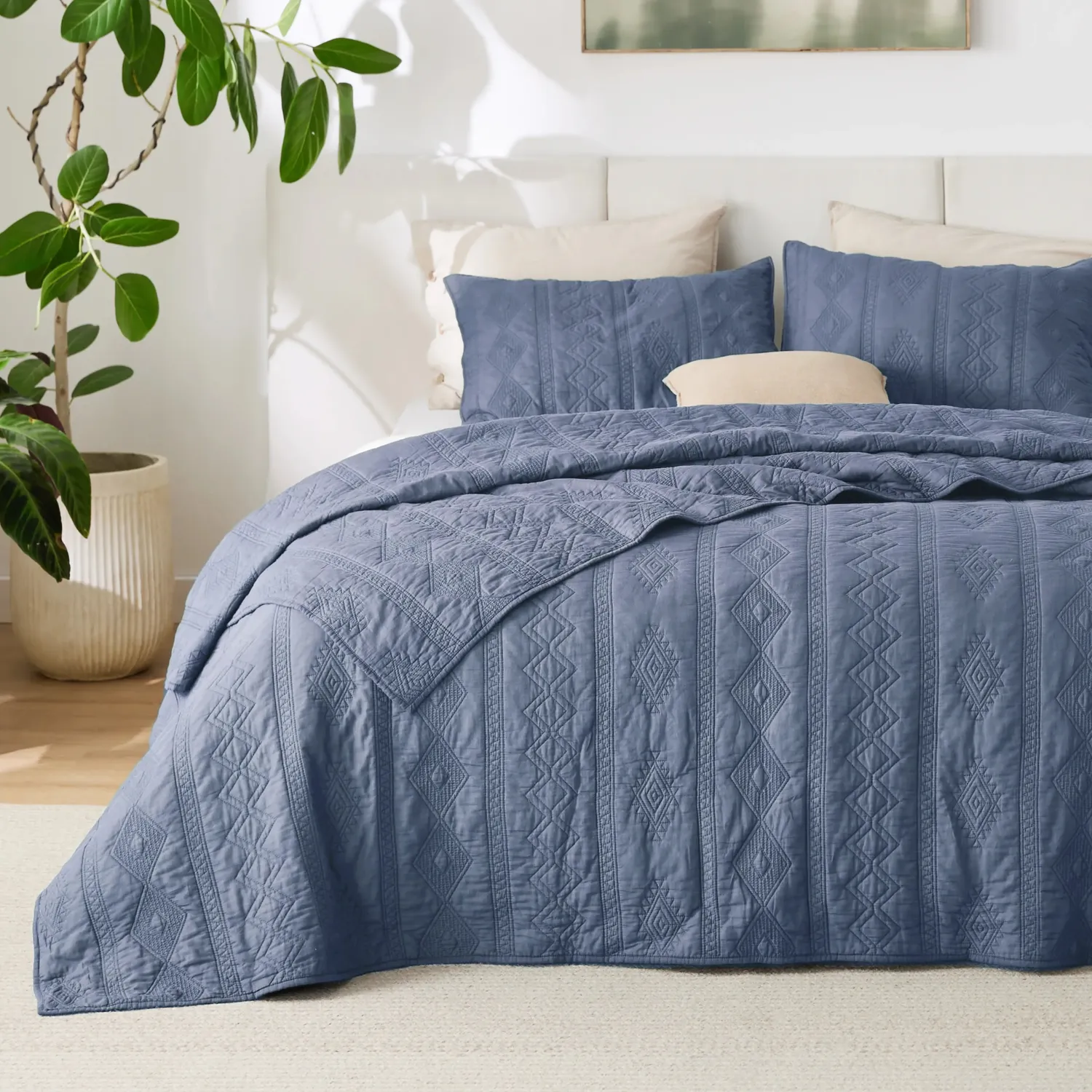 Bedsure PureWoven™ Voile Cotton Quilt Set trapunta