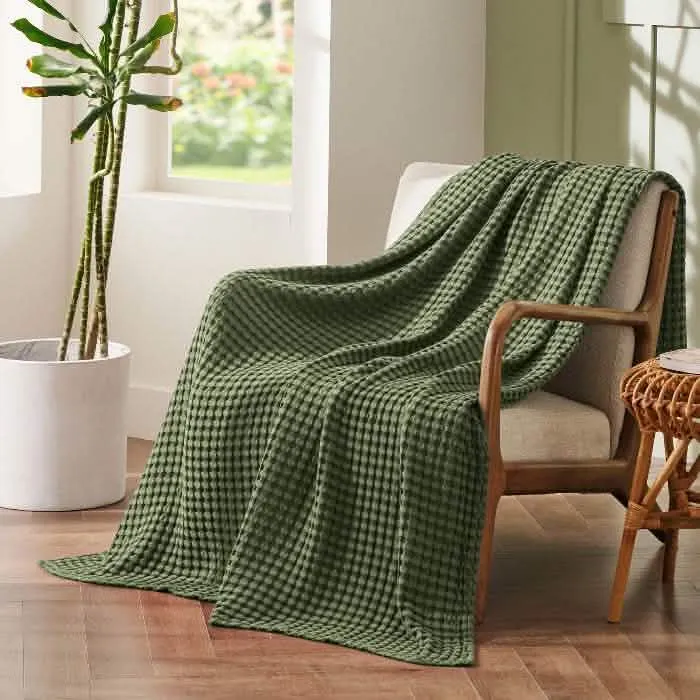 Bedsure PureWoven Waffle coperta in bamboo traspirante
