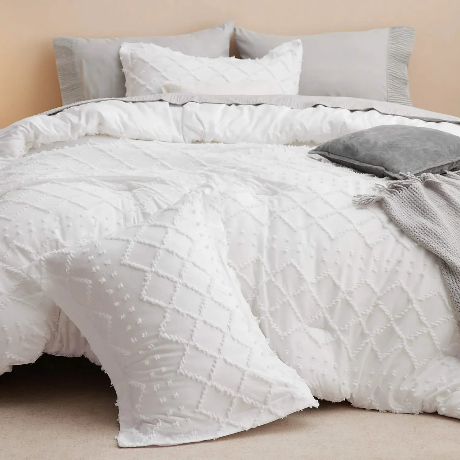 Bedsure Tufted Embroidery set piumone ricamato