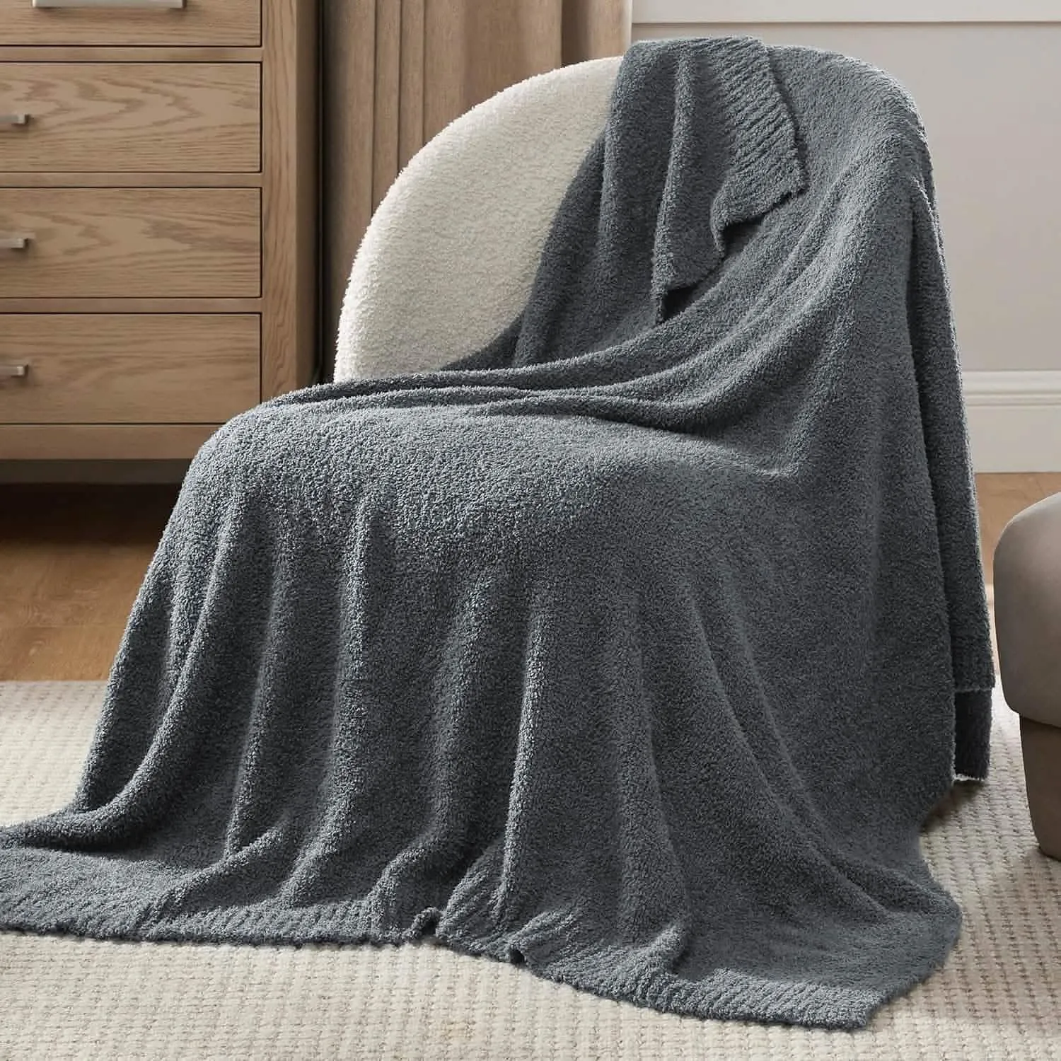 Bedsure Feather Yarn Throw Blanket plaid