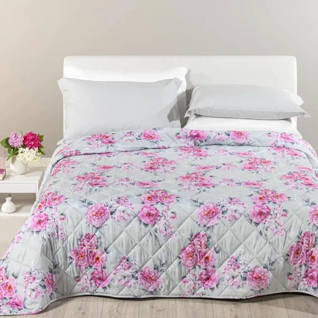 Caleffi Lotus Garden Copriletto Trapuntato Singolo 170x270 Floreale