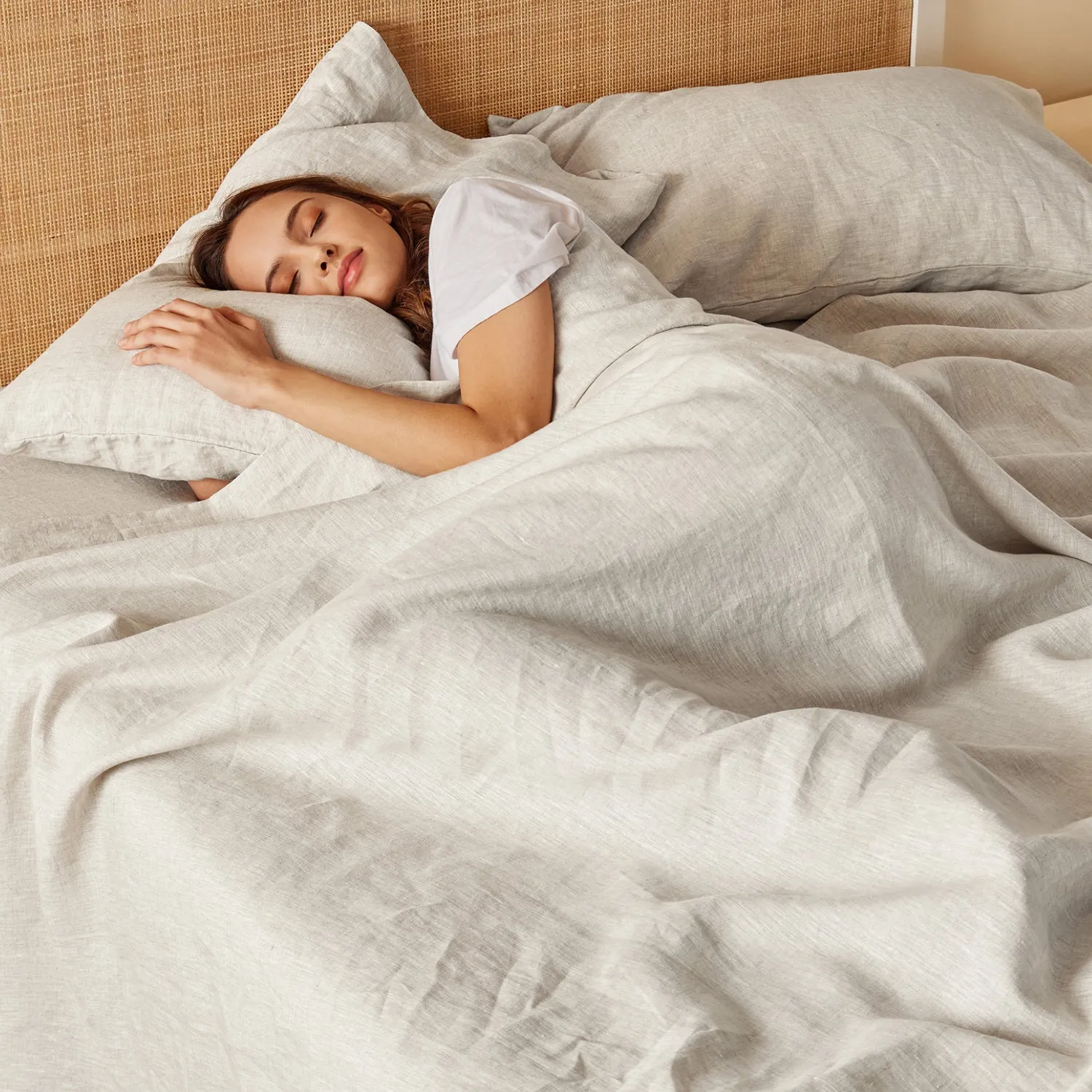 Bedsure PureWoven Linen-Cotton Breeze set letto completo lino